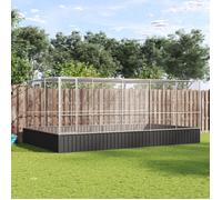 vidaXL Volière avec extension 518x307x212 cm Acier argenté