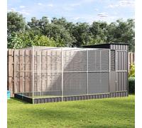 Volière avec Extension Cage à Oiseaux Jardin Extérieur Argenté Acier vidaXL