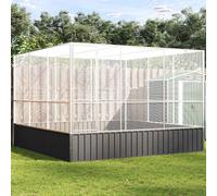 Volière avec Extension Cage à Perruches Animaux Extérieur Argenté Acier vidaXL