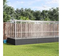 Volière avec Extension Cage à Perruches Animaux Extérieur Argenté Acier vidaXL
