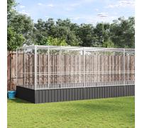 Volière avec Extension Cage à Perruches Animaux Extérieur Argenté Acier vidaXL
