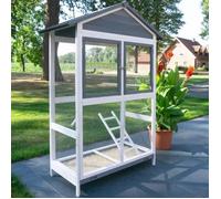 Volière Cage à oiseaux en bois de haute qualité - Apollo XL 304 - 122x58x177cm - Extérieur - Gris