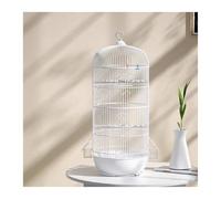 Volière Cage à Oiseaux Ronde for Perroquet, Cage, Type Simple en Fil de Fer avec Plateau(Blanc)
