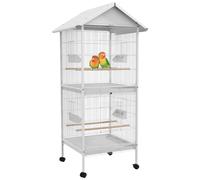 PawHut - volière - Métal - 78x75x168cm - Blanc