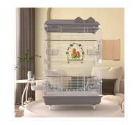 Volière Cage Cage à Oiseaux, Cage perroquets, Grande Horizontale en Fil métallique, spéciale for la Maison, Facile Nettoyer, ornementale, Villa de Luxe Cage à Oiseaux(Grigio)