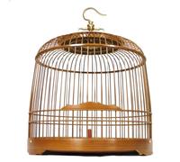 Volière Cage Cage à Oiseaux en Bambou, Cage Peau de Melon, Ronde Amovible, Petit Crochet for, Portable Cage à Oiseaux