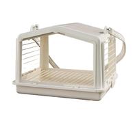 Volière Cage Cage à Oiseaux Portable d'extérieur avec bandoulière réglable et Grillage Horizontal en Sens Inverse for perroquets Cage à Oiseaux(Blanc)