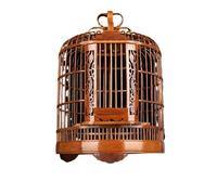 Volière Cage Cage à Oiseaux Ronde en Bambou, Portable et Suspendue, Grande capacité for Petits pinsons Cage à Oiseaux