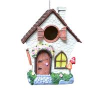Volière de jardin - Décoration en résine peinte à la main, résistante aux intempéries, imbriquée, compatible avec les oiseaux sauvages, charbonnier, trottoir, décoration de jardin,
