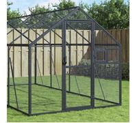 Volière en aluminium - vidaXL - 1,79x4x1,85 m - Anthracite - Grille métallique - Porte verrouillable