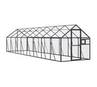 Vidaxl Volière Anthracite 1,79x8x1,85 M Aluminium Gris
