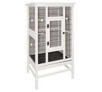 Kerbl Volière en bois blanche 82 x 67 x 151 cm