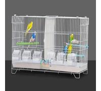 Volière Intérieur Cage Oiseaux Exterieur Métal pour Perruches Perroquets Pinsons Inséparables Canaris avec Filet de séparation, Plateau de tiroir, Cage à Perroquet Moyenne et Petite,60 * 26 * 39.5 cm