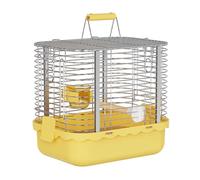 Voliere Oiseaux Interieur, Voliere, Boucles de Fixation Multiples, Chasse d'eau Intégrée, for Pivoine, Munia, Oiseau Perlier, Canari, Etc.(Yellow,Small)