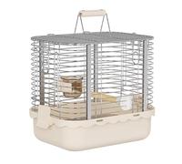 Voliere Oiseaux Interieur, Voliere, Boucles de Fixation Multiples, Chasse d'eau Intégrée, for Pivoine, Munia, Oiseau Perlier, Canari, Etc.(Beige,Small)