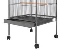 Volière pour Canaries Perroquet MVS - Cage à oiseaux avec toit Acier Noir 66 x 66 x 155 cm - shop96023689
