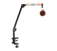 Volière - Support exotique pour divertissement en cage | Bois naturel avec balle colorée et design interactif pour perruche, calopsitte, conure, inséparable, escalade, bec à mâcher, exercice de