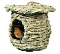 Volières d'extérieur : poches tissées pour se reposer, cabane d'habitat naturel, abri décoratif pour jardin | Maisons de colibri pour perruche, pinson, charbonnier, canaris, accessoires pa