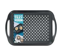 Volila Plateau de Service Rectangulaire - Plateau Antidérapant Pack x 1 (41 x 29 x 4,5 cm) - Grand Plateau de Service pour Thé, Repas TV, Cuisine Noir pour Maison & Restaurant