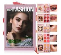 VolksRose Coffret de maquillage professionnel - Palette 5-en-1 avec fards à paupières, illuminateur crème, blush, contouring et gloss, pour un maquillage complet facile