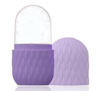 VolksRose Ice Roller pour le visage et les yeux - Moule à glace réutilisable en silicone pour les soins de la peau,apaiser la peau, resserrer les pores et soulager la douleur, anti-rides, violet