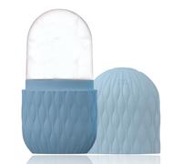 VolksRose Ice Roller pour le visage et les yeux - Moule à glace réutilisable en silicone pour les soins de la peau, apaiser la peau, resserrer les pores et soulager la douleur, anti-rides, bleu