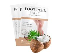 VolksRose Masque Pied au Lait de Coco - Masques Exfoliant 3 Pièces pour Éliminer les Peaux Mortes, Éliminateur de Callosités Intensif pour Talons Fissurés - Chaussettes Spa Hydratant Pieds Rugueux