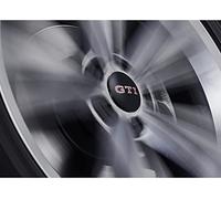 Volkswagen 000071213E Lot de 4 enjoliveurs dynamiques avec Logo GTI Noir/Rouge
