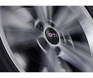 Volkswagen 000071213E Lot de 4 enjoliveurs dynamiques avec Logo GTI Noir/Rouge