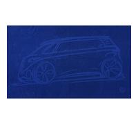 Volkswagen 1H4084500A ID.Buzz Design ID Buzz Serviette de Plage avec Logo Bleu 180 x 100 cm