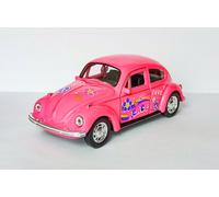 VOLKSWAGEN BEETLE Coccinelle Flower Power Hippy VW Modèle réduit de voiture jouet Enfants Cadeau 73 (Pink/Love)