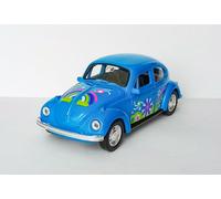 VOLKSWAGEN BEETLE Coccinelle Flower Power Hippy VW modèle réduit voiture jouet enfants cadeau 73 (bleu/fleurs)