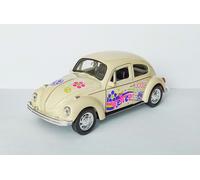 VOLKSWAGEN BEETLE Coccinelle Flower Power Hippy VW modèle réduit voiture jouet enfants cadeau 73 (crème/amour)