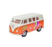 Volkswagen Bus T1 1963, modèle VW, en métal, avec moteur à friction, jouet hippie, 3 variantes Welly 19, orange
