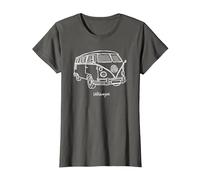 Volkswagen Camper Doodle T-Shirt, Femme, Asphalte, XL