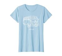 Volkswagen Camper Doodle T-Shirt, Femme, Bleu Céleste, 3XL