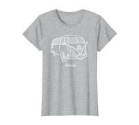 Volkswagen Camper Doodle T-Shirt, Femme, Gris Chiné, XL