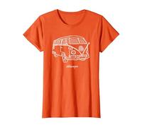 Volkswagen Camper Doodle T-Shirt, Femme, Orange, XL
