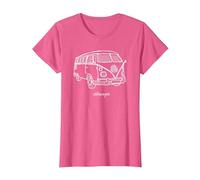 Volkswagen Camper Doodle T-Shirt, Femme, Rose Chiné, 3XL