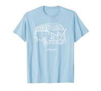 Volkswagen Camper Doodle T-Shirt, Homme, Bleu Céleste, XL
