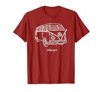 Volkswagen Camper Doodle T-Shirt, Homme, Canneberge, 3XL