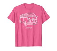 Volkswagen Camper Doodle T-Shirt, Homme, Rose Chiné, XL