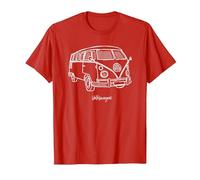 Volkswagen Camper Doodle T-Shirt, Homme, Rouge, 3XL