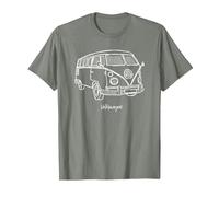 Volkswagen Camper Doodle T-Shirt, Homme, Vert Kaki chiné, XL