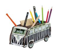 Volkswagen Combi Zèbré Pot À Crayons Kit En Bois Éco Certifié - 11 X 22 X 10 Cm Werkhaus