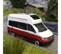 Volkswagen Crafter Grand California, blanc bourbon / rouge cerise - HERPA 096294