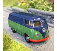Volkswagen fourgon T1a, bleu foncé/vert, 1950 - BREKINA 32075 - HO 1/87