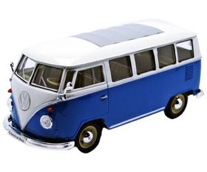 Volkswagen Minibus microbus bleu/blanc 1963 1/24 Welly