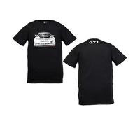 Volkswagen Original Zubehör Golf 8 Herren Schwarz Shirt col Rond 100% Coton-S/M/XL/XXL-Noir/Blanc-Collection GTI, Mixte