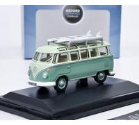 VOLKSWAGEN Type 1 Samba Bus avec deux surfs bleu et blanc., OXF76VWS005, échelle1/76, OXFORD DIECAST